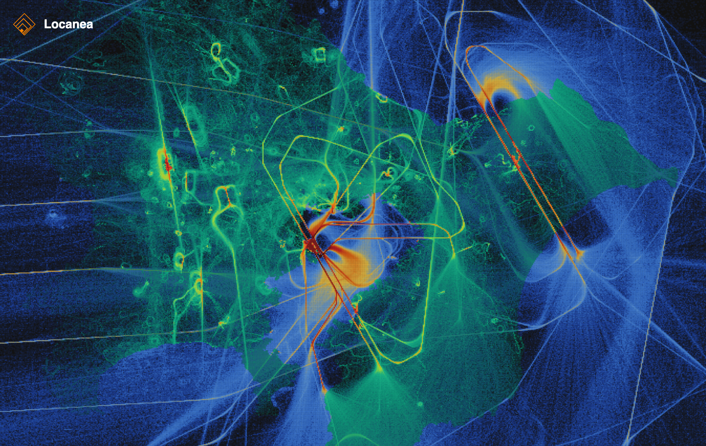 実航路データに基づく航空機フライト経路の熱力図と地上騒音分析